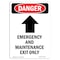 Signmission Safety Sign, OSHA Danger, 5" Height, Emergency And Maintenance, Portrait OS-DS-D-35-V-2253 - alternate 1